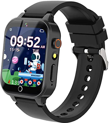 Reloj Inteligente Niño 32 Juegos, Smartwatch Niños con Cámara, Audiolibro, Podómetro Caloría, 13 Despertador, Música, Linterna, 100+ Fichas de Aprendizaje, Parental Control, Regalos para Niños y Niñas