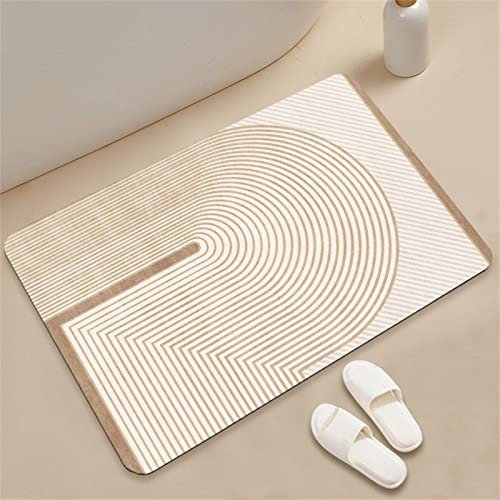 Heeboode Badematte Rutschfester Badezimmerteppich Absorbierender Badteppich 120x160cm Duschmatte Schnelltrocknende Badematte Home, Badvorleger rutschfest Waschbar, Bad Teppiche Badezimmermatte Beige