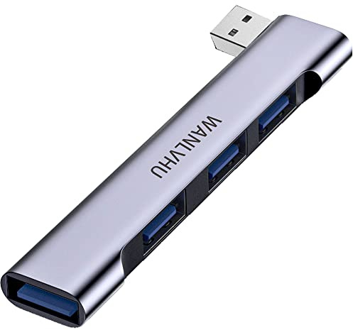 USB Hub for Laptop 4-Port, Portable USB 3.0 Hub USB Splitter, USB Multiport Adapter Expander for MacBook Air/Pro, Laptop, PC, Keyboard, Flash Drive, Mobile HDD (USB Hub for Right)