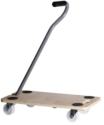 HSI Transportwagen mit Griff 590 x 290 mm - Bis 200 kg Tragkraft, Rollwagen mit Lenkrollen zum Transport sehr Schwerer Gegenstände, Anti Rutschpunke für stabilen Halt