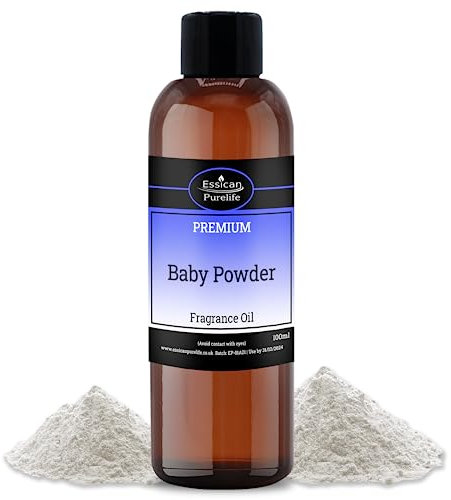 Essican Purelife Baby Powder Fragrance Oil for Candle Making Scents 100ml, Scented Oils for Humidifier - Long Lasting Aroma Candle Scents Wax Melt Fragrance Oils for Soap Making & Bath Bombs