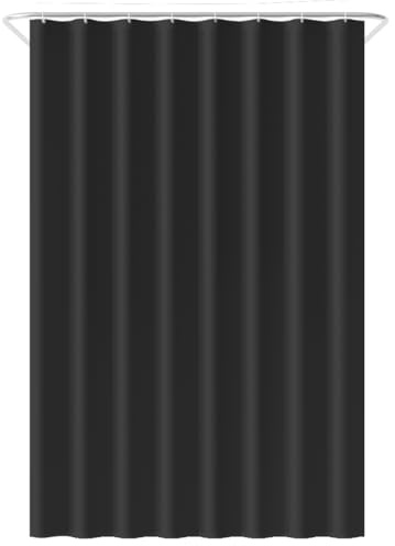 Loti Living Duschvorhang 120x200 cm - schimmel- und wasserbeständig - Polyestergewebe - Beschwerungsband - inkl. Haken - Black