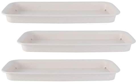 Operitacx 3Er-Pack 8 25 X 3 34 Zoll Rechteckige Abtropfschalen Für Pflanzenuntersetzer Aus Kunststoff Stabile Untersetzer Für Blumentöpfe Aus Kunststoff Langlebige Pflanzschale Für