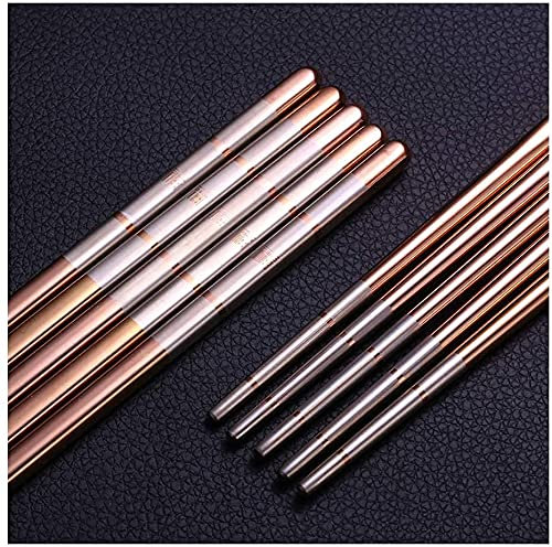 OUSIKA Bacchette Fantasia Bacchette Riutilizzabili Bacchette Riutilizzabili 10 Paia Set Di Bacchette In Metallo, Bacchette Cinesi Riutilizzabili for Sushi Noodle Riso Antiscivolo Lavabili In Lavastovi