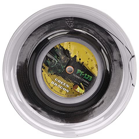 Cosiki Tennisschlägersaite, Polyester, Gekerbte Oberfläche, 1,25 Mm, Schlägersaite, 200 M, für Spielplatz (Black)