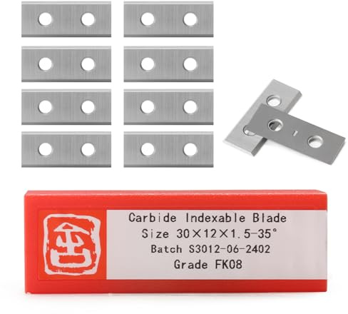 Wendeplatten Wendemesser Austauschbare Hartmetall-Wendemesser 1.5mm Dicke, 2 Schneidkanten ,10 Stück Ersatzklingen 30 X 12 X 1.5mm, für Wendeplatten Bündigfräser (Wendemesser)