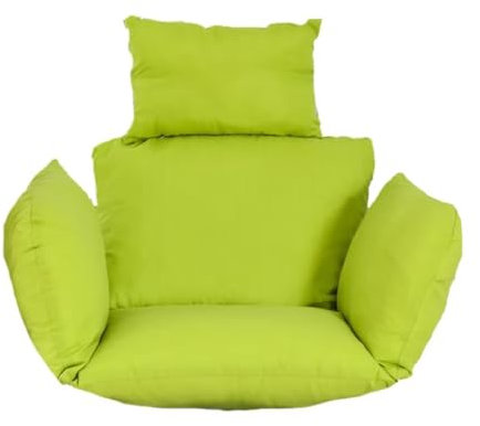 Hängesessel Kissen, Nur Polster, Auflage für Polyrattan/Rattan Hängeschaukel, Hängekorb, Schaukel Korb, Rückenkissen in der Farbe Grün