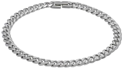 Treasure Bay Pulsera de cadena para hombre, 6/7/8/910/11/13 mm de ancho | Cadena de eslabones cubanos de acero inoxidable de 19,5 cm, 21 cm y 23 cm, 19.5 Cm