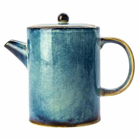 Verlo DEEP BLUE Bouilloire à thé/café en porcelaine fabriquée à la main 650 ml Passe au micro-ondes et au lave-vaisselle