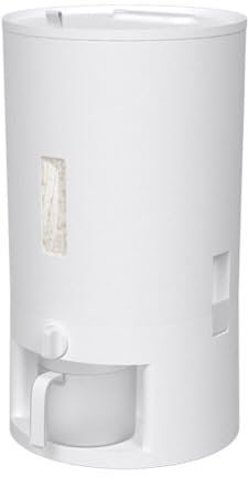 ClearFragrans Cubo de arroz de plástico de 10 kg, caja de almacenamiento, dispensador de arroz, caja de almacenamiento con vaso medidor, para cereales, frijoles rojos, soja, etc.