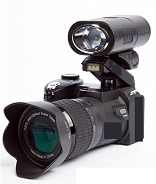 AUBEST Videocamera Obiettivo grandangolare for videocamera HD da 33 MP + teleobiettivo 24X + LED + Set treppiede(Type)