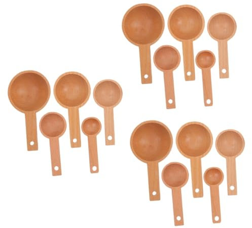 Juego De 15 Cucharas Medidoras De Haya Cucharas Medidoras De Madera Cuchara Medidora Para Tarros Cucharas De Madera Cucharas Para Botes Cuchara Para Molido Cucharadita MAGICLULU