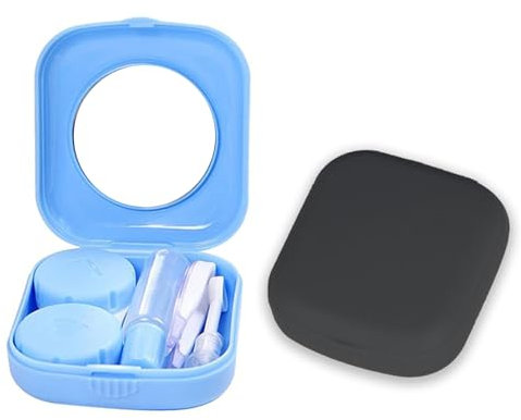 MYSUNBAR 2er Set Kontaktlinsenbehälter – Tragbare Behälter für Kontaktlinsen inkl, Zubehör und Reiseset