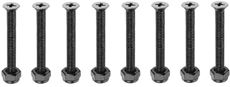 PATIKIL Skateboard Mounting Hardware 1-1/8 / 29mm, 8pcs Carbon Steel Skateboard Desk Screws Bolts&Nuts Phillips Flat Head for Cruiser, Black