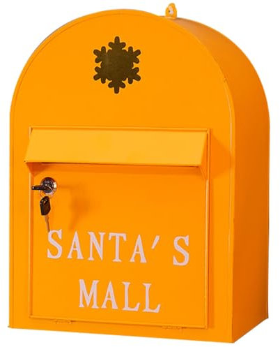 QSNYJPL Cassetta Postale in Ferro Battuto, Cassette Postali Creative, Cassetta Posta Sicura con Serratura a Chiave, Cassetta Lettere in Metallo Moderne da Montare a Parete Esterna(Yellow)