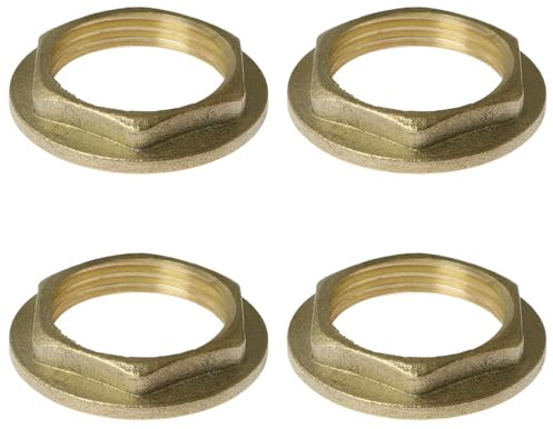 HJTOOK 4PCS 3/4 Filettatura Femmina Ottone Tubo Flangia Dado di Blocco Esagonale per Collegamento Tubo