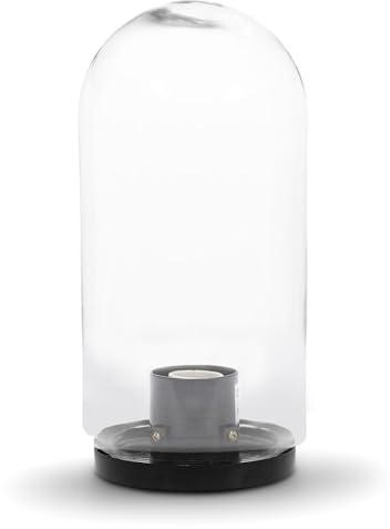 Velamp APOLUX – Cupola da esterno, dimensioni 15x28 cm, Attacco E27, Colore Trasparente | Impermeabile IP44, Ideale per giardini, terrazze e vialetti