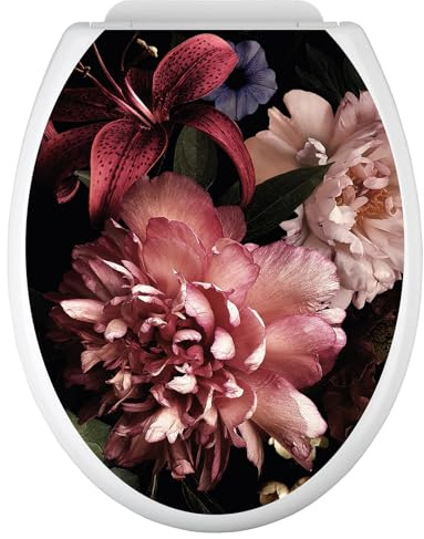 Lumalea Stickers Abattant WC - Fleurs 3617682286652 - Adhésif Brillant - 35x43 cm