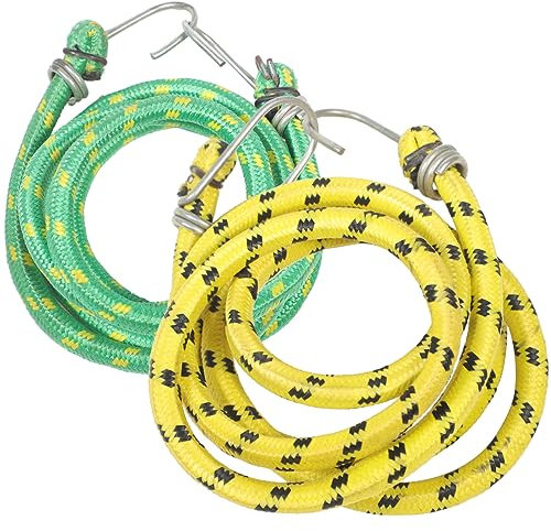 GANAZONO Verstellbare Bungee Gurte Mit Haken 2 Stück 8mm x 1,5m Aus Strapazierfähigem Gummi Elastische Spanngurte Für Fahrräder Elektroroller Gepäck Ladungssicherung Outdoor