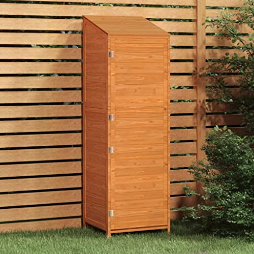 Cobertizo de jardín marrón 55 x 52 x 174,5 cm, abeto de madera maciza