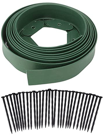 Srliya Nessun Bordo del Paesaggio Dig, Bordo del Giardino PE, Facile Installazione Fai -da -te, per Prato, Aiuole, Percorsi, 5 M di Lunghezza, Resiste a Pioggia e (5cm*5cm*5m)