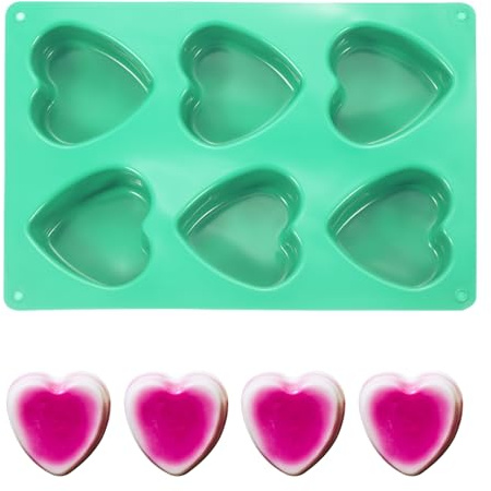 PATIKIL Molde De Silicona En Forma De Corazón, Molde De Chocolate 3D Corazón De Amor Molde No Pegajoso Para San Valentín Para Hornear, DIY, Manualidades, De Amante, Jabón Artesanal (Verde)