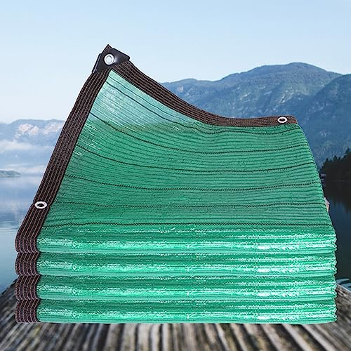 Toldo de malla de alta calidad con ojales, 3 x 12 m, tela de bloqueo solar para jardín, patio, invernadero, gallinero y piscina, protección al aire libre, tejido liso verde