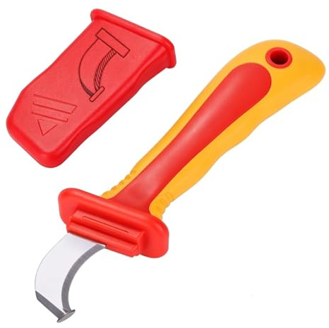 VOBOR Cuchillo Pelacables Electricista Aislamiento, Tira Rápida Antimagnético con Mangos Antideslizantes, IEC60900 1000V Cuchillo de Desmontaje