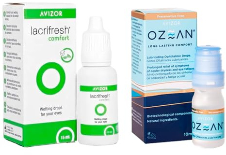 Lacrifresh Comfort 15ml + Ozean 10ml | Solución para Ojo Seco y Lentillas | Sin Conservantes | Alivia Sequedad, Enrojecimiento e Irritación | Gotas Oftálmicas