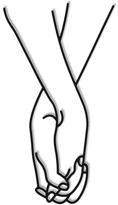 Dkant Decoracion Pared Metal (25x45 cm) - Decoracion Dormitorio - Cuadros Minimalistas Silueta Mujer - Adornos Pared Metalicos - Facil Fijacion con Cinta de Doble Cara (Sin Agujeros) (Together)