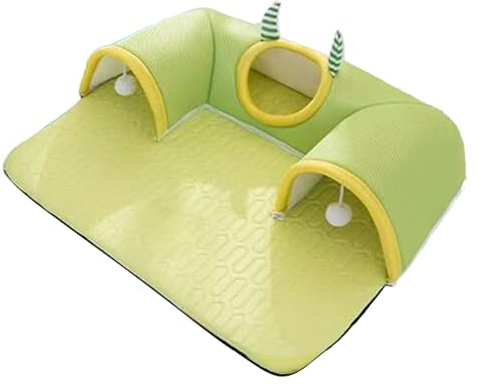 Tiajingzi Katzentunnel - Großes Katzenbett Höhle Mit Tunnel,Haustierzubehör Kissen Schlafmatte Für Kleintiere Welpe Kätzchen Wohlfühl Zuhause Winter Sommer