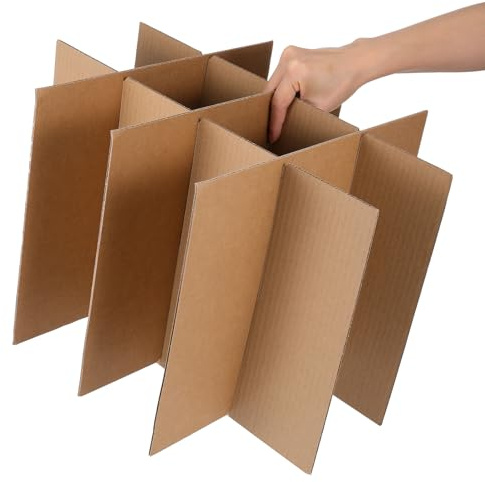 Insertos de Caja 5 Piezas de Papel Beige Compartimentos Individuales | Separadores Reutilizables, Barrera Resistente para Embalaje y Transporte de Artículos Frágiles