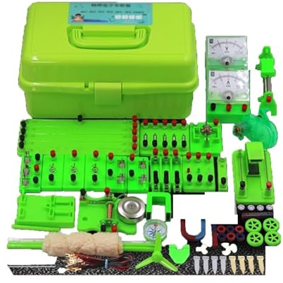 AZHKJKZH Elektrizitätslehre Set Schaltung Elektrische Experiment Ausrüstung Set Elektromagnetische Box Exploration Magnetismus Experimente
