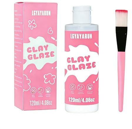 Air Dry Clay Glaze, LGYAYARUN 120ml Polymer Clay Glaze Permanent Duraclear Gloss Varnish Sealant, Prevent Clay Cracking, Scratches,Wear Clay Varnish for Acrylic Painting Ceramics, Oil Paintings, Wood