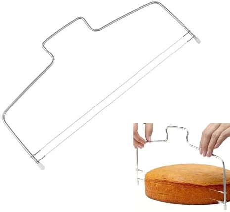 Ginddy Professional Stainless Steel Double,Wire Cake Leveller & Cutter - Adjustable Cake Slicer for Even Layers, Baking Gadget & Ideal Baking Gift