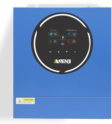 Aninerel 5000W Hybrid-Wechselrichter 48Vdc zu 230Vac, Integriertes WiFi-Modul, 2 AC-Ausgänge,PV 60-500Vdc,Off Grid Reine Sinus Welle Solar Wechselrichter 100A MPPT Für Bleisäure-und Lithium-Batterien