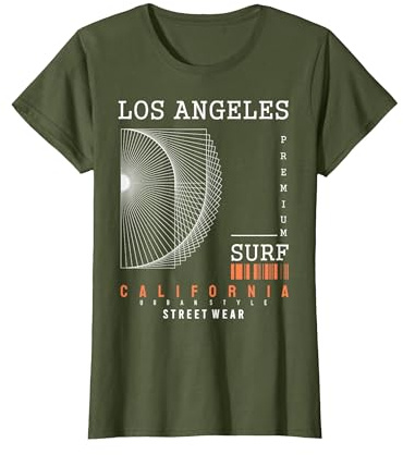 City of Angels - Los Angeles Skyline T-Shirt, Women, Olive Green, X-Small