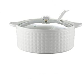 Soupière à soupe en céramique avec couvercle et louche – Passe au micro-ondes et au lave-vaisselle, parfait pour servir et garder la soupe au chaud
