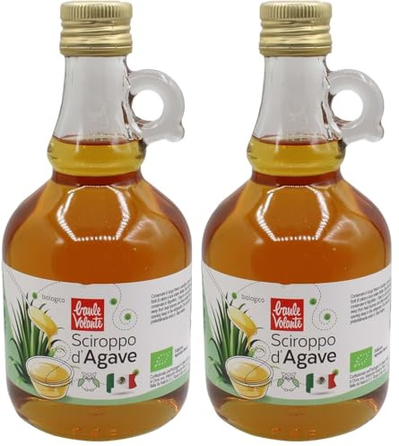 Baule volante Sciroppo d'agave biologico - dolcificante naturale dal gusto delicato - ideale per bevande, dessert, colazioni e ricette salutari (Confezione da 2)