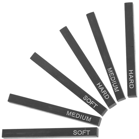 ibasenice 6 Barras de Carbón Cuadradas para Dibujo Artístico, Carboncillo Comprimido Negro en Set de 6 Piezas Durezas, Media y Dura, Materiales de Dibujo para Bocetos y Pintura