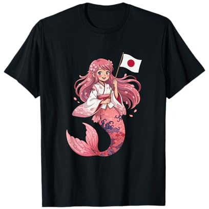 Princesa Japonesa de Sirena Sakura – Bonito Recuerdo de la Bandera de Japón Camiseta