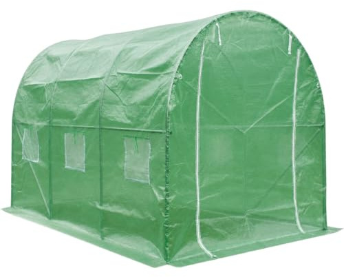 RESSER Gewächshaus, 3x2x2m, Foliengewächshaus, Winterfest Tomatenhaus Folientunnel, Garten-Gewächshaus Tunnel