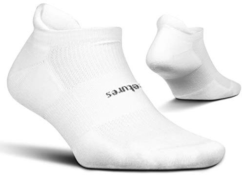 Feetures High Performance Max Cushion Ankle Sock, White, L, 1 Pair