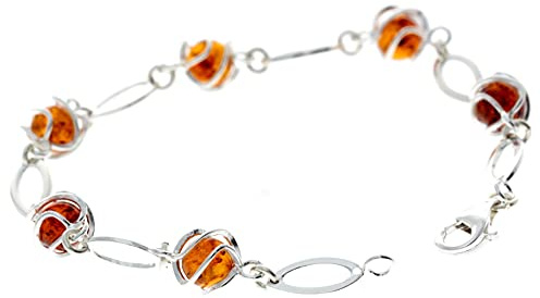 SilverAmber - Bracciale da donna in argento con ambra - GL502
