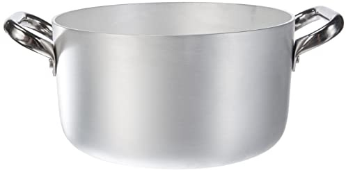Pentole Agnelli ALMA10420 Cacerola Alta con 2 Asas de Acero, Aluminio Profesional de 3 mm, diámetro 20 cm