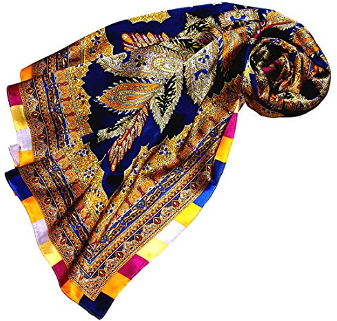 Lorenzo Cana Luxus dam sidenduk uppspänd tryck duk 100 % siden 100 cm x 100 cm harmoniska färger damhandduk handduk