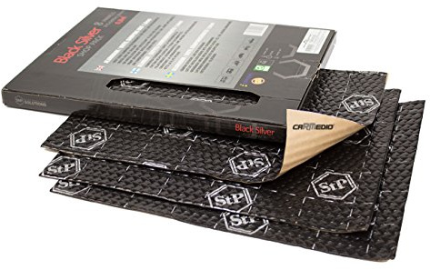 STP 1292099 Fonoassorbenti/Smorzanti Fogli per Auto, Nero Argento, 375mm x 265mm x 1.8mm