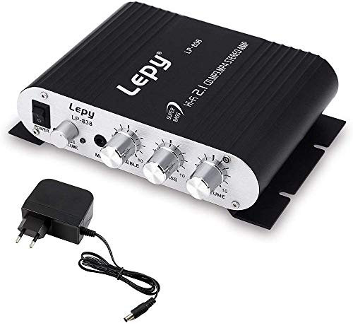 LEPY LP-838 Automobile Amplificateur stéréo Subwoofer Audio (Noir) avec DollaTek Led Light