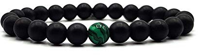 KARDINAL WEIST Onyx Malachit Armband Yin Yang, Edelstein Perlen, Natur Stein Schmuck, Freundschaftsarmband, Partnerarmband