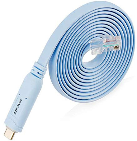 OIKWAN Adaptateur série FTDI USB-C vers RJ45 de 3 m, câble USB C vers console accessoire essentiel de Cisco, NETGEAR, Ubiquity, LINKSYS, TP-Link routeurs/commutateurs pour ordinateurs portables